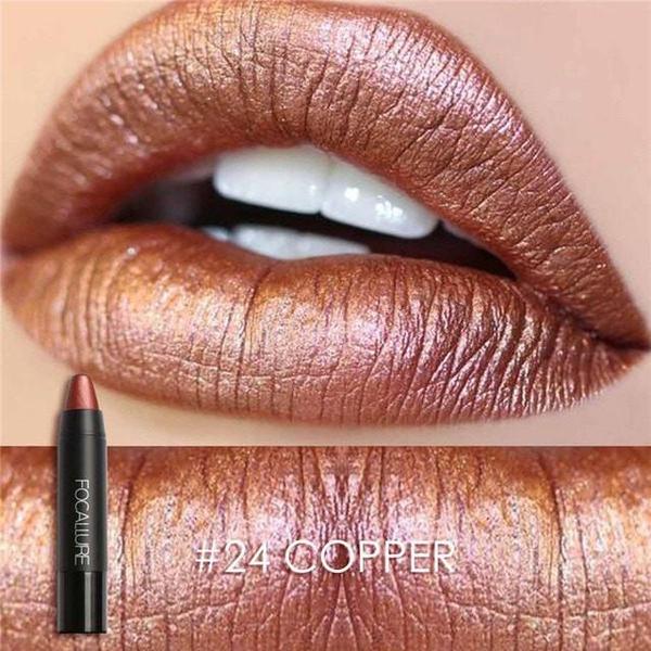 Metallic Lips Crayon  | Human Hair Wigs & Focallure | Klex Beauty