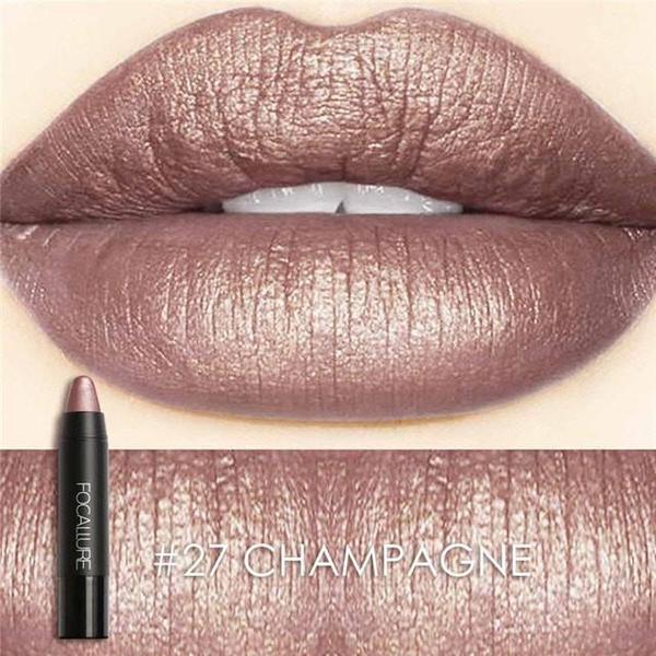 Metallic Lips Crayon  | Human Hair Wigs & Focallure | Klex Beauty